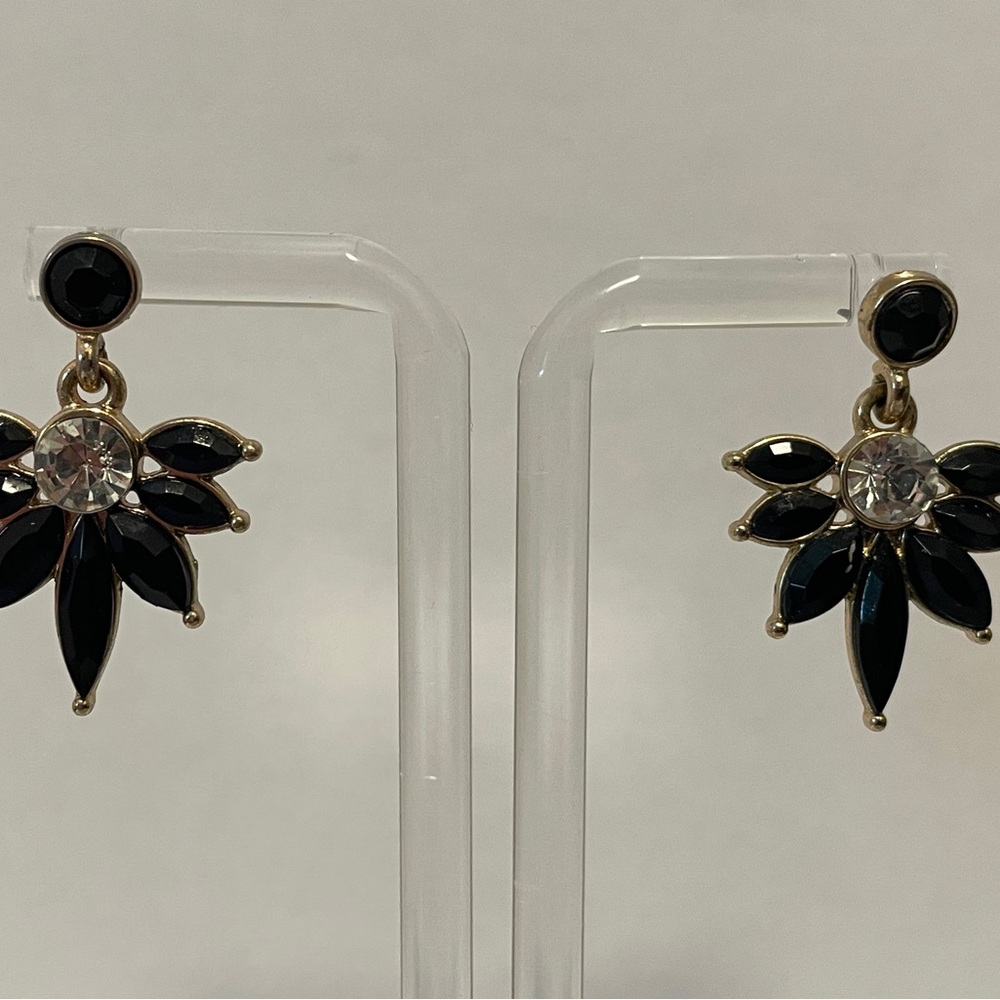 Elegant Black and Gold Anthropologie Earrings